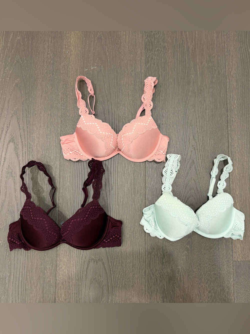 Aerie Lace Trim Push-Up Bras (Set of 3)